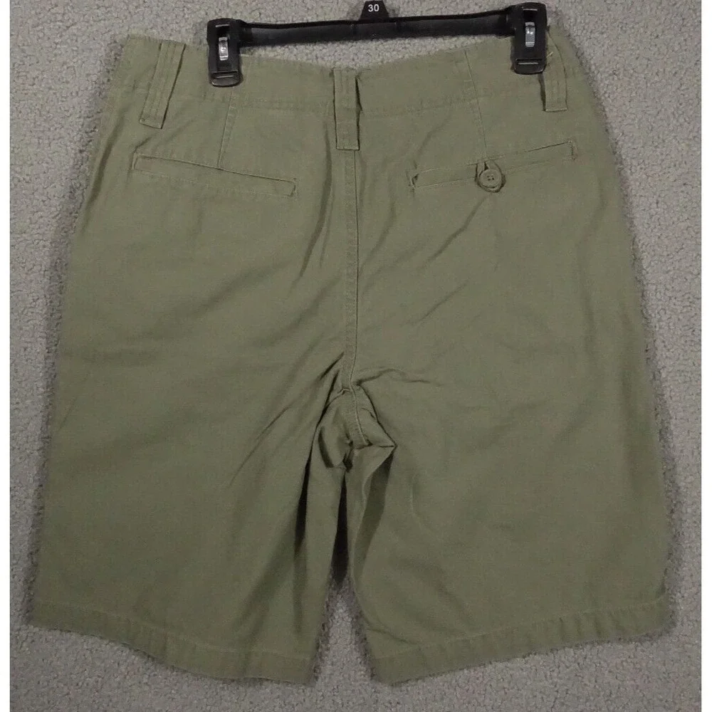 Covington Casual Shorts Men 32 Twill Cotton Slash Pockets Flat Front Green